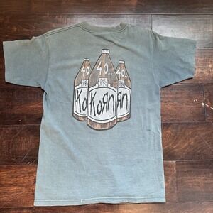 Korn Shirt Band 1995 Vintage Men Green Made In USA Merch 40 oz Bottles Tee L
